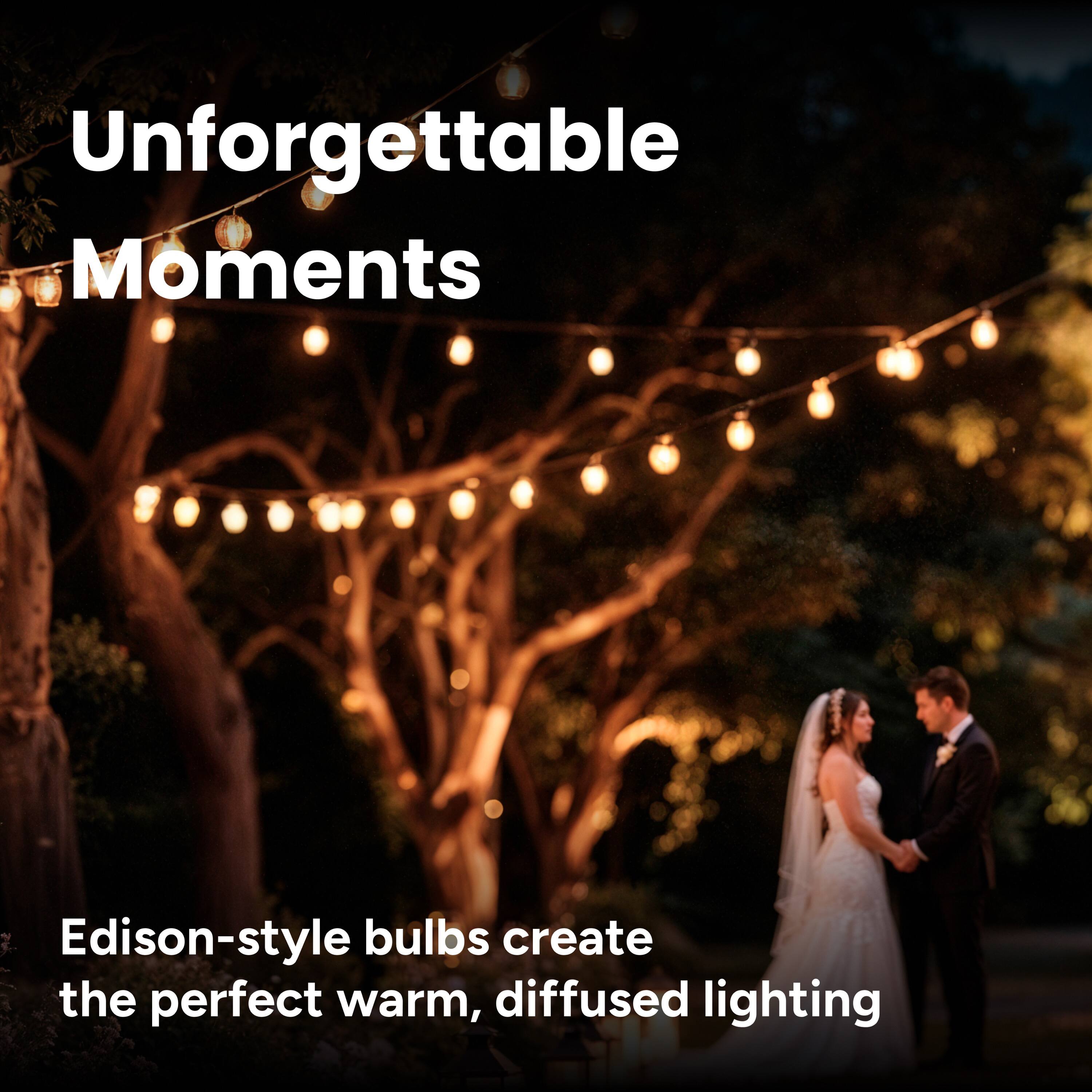 Unforgettable Moments

Edison-style bulbs create the perfect warm, diffused lighting