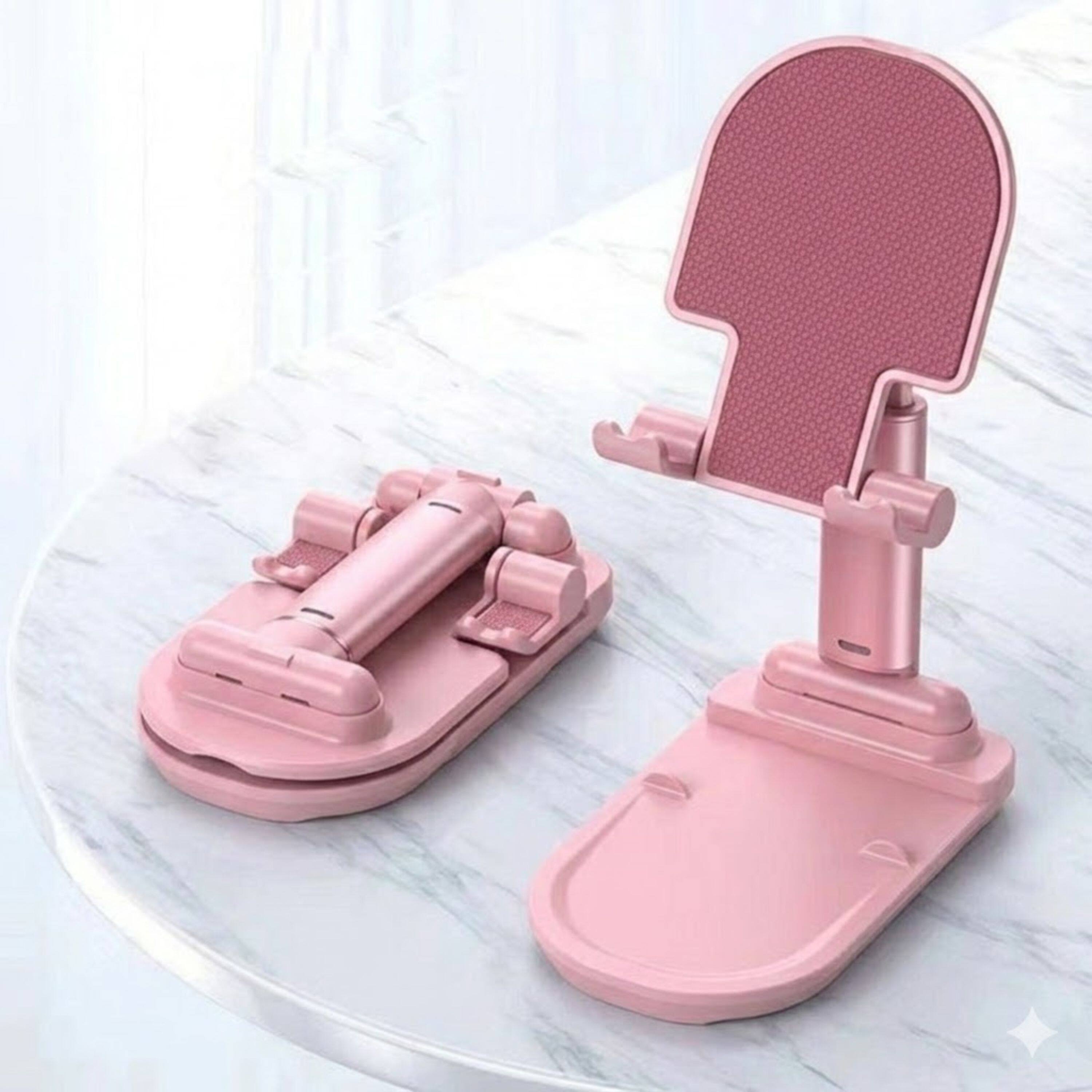 Left. Kitcheniva - Quick Set Stand for Phones and Tablets Stable Adjustable Desk Holder - Pink.