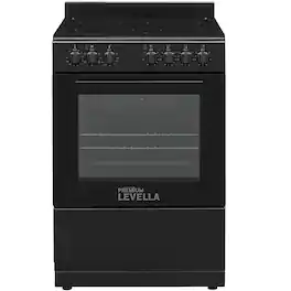 Premium Levella - 24″ Wide 4-Burner Freestanding Electric Stove - Black