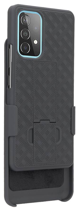 Alt View 6. Nakedcellphone - Case with Stand and Belt Clip Holster for Samsung Galaxy A53 - Black.