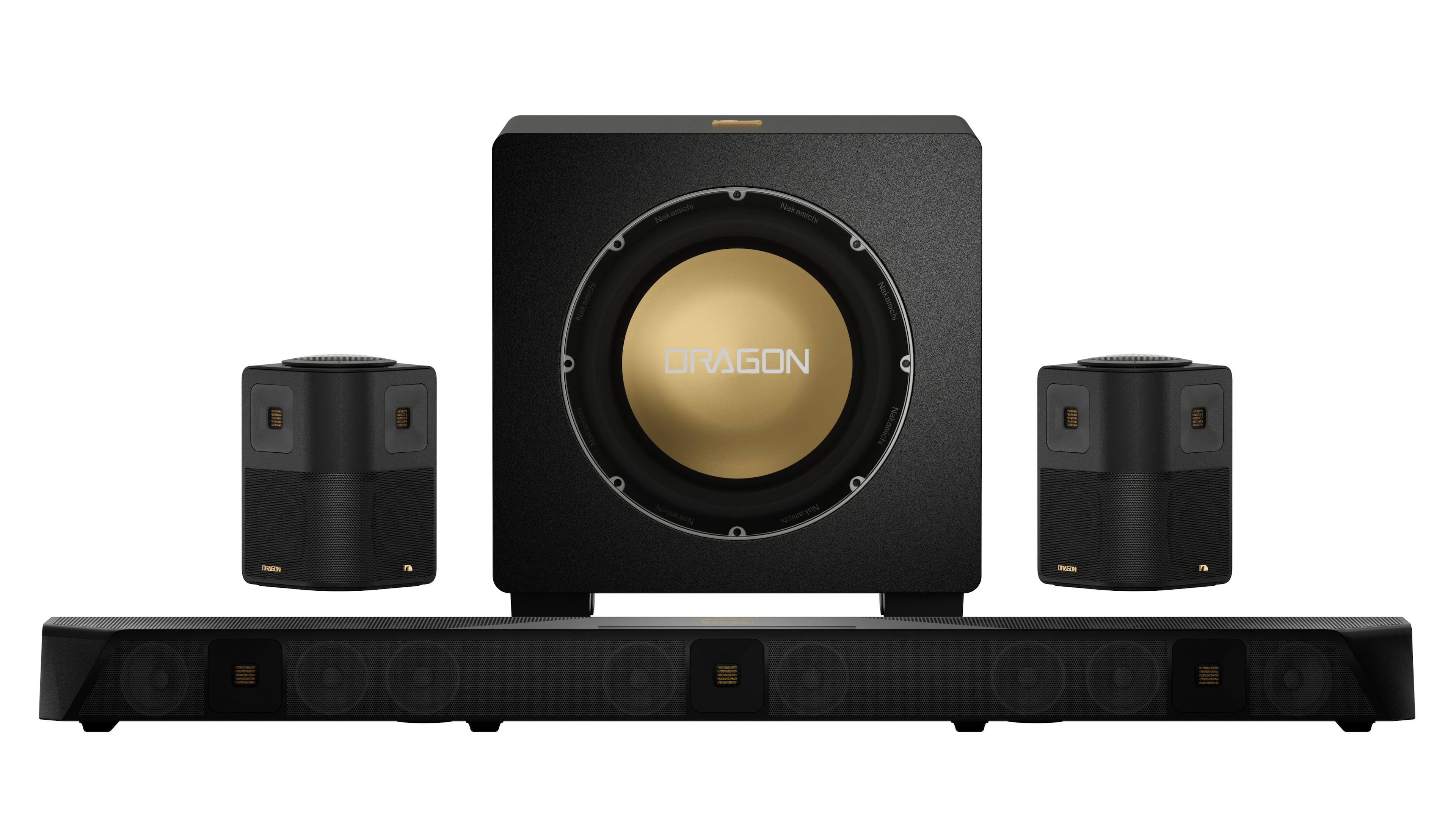 Nakamichi - DRAGON 3000W Home Surround Sound System w/ 12" Subwoofer, Dolby Atmos and DTS:X Pro - Black