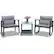 Front. Costway - 3PCS Patio Rattan Furniture Set Rocking Chairs Cushioned Sofa - Gray.
