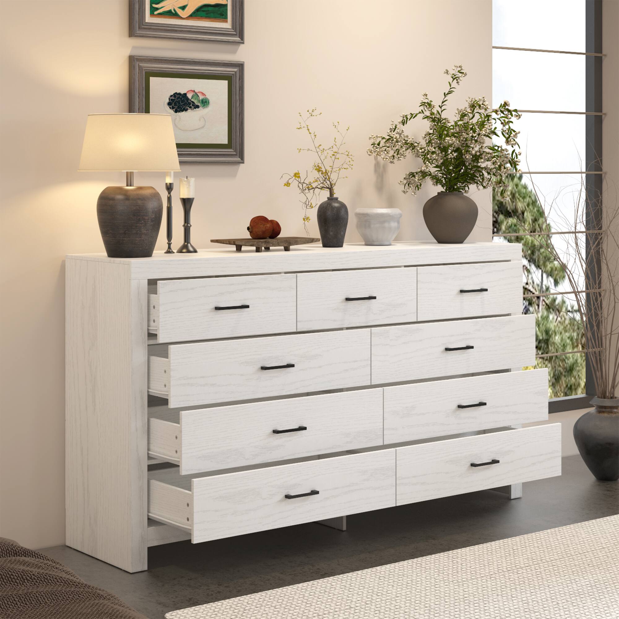 Alt View 1. Famapy - Famapy Horizontal Dresser - Minimalist Modern Drawer Cabinet for Home Storage - White.