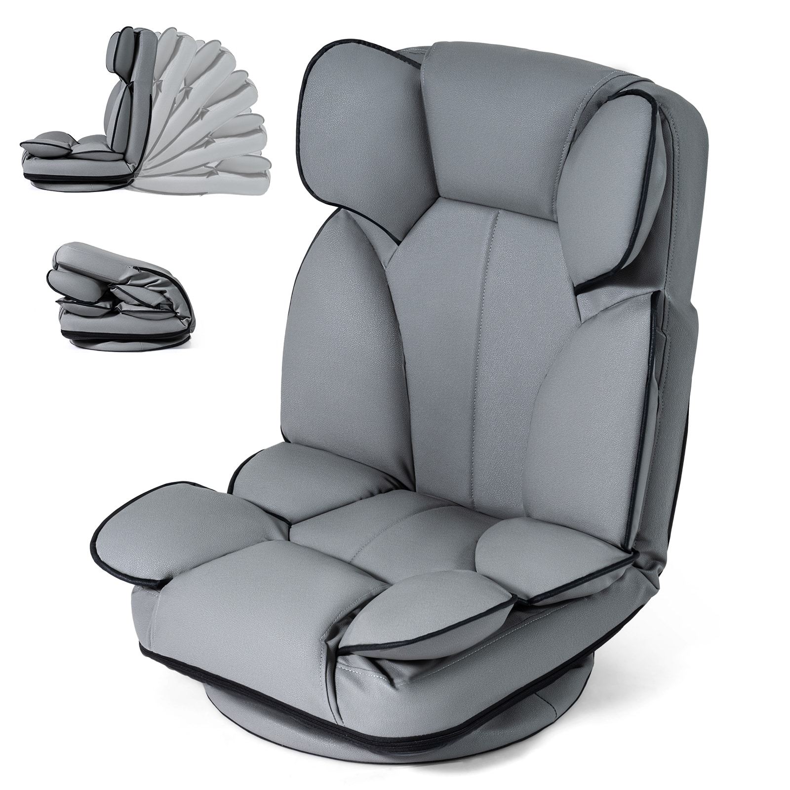 Costway 360 Degree Swivel Floor Gaming Chair, Folding Lazy