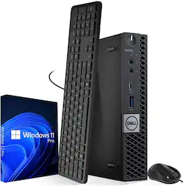 Dell - Refurbished Excellent - Optiplex 7070 Micro Desktop PC | Intel Core i5-9th 2.2GHz | 16GB DDR4 RAM | 500GB HDD | KB & Mouse| Wi-Fi | Win11 - Black