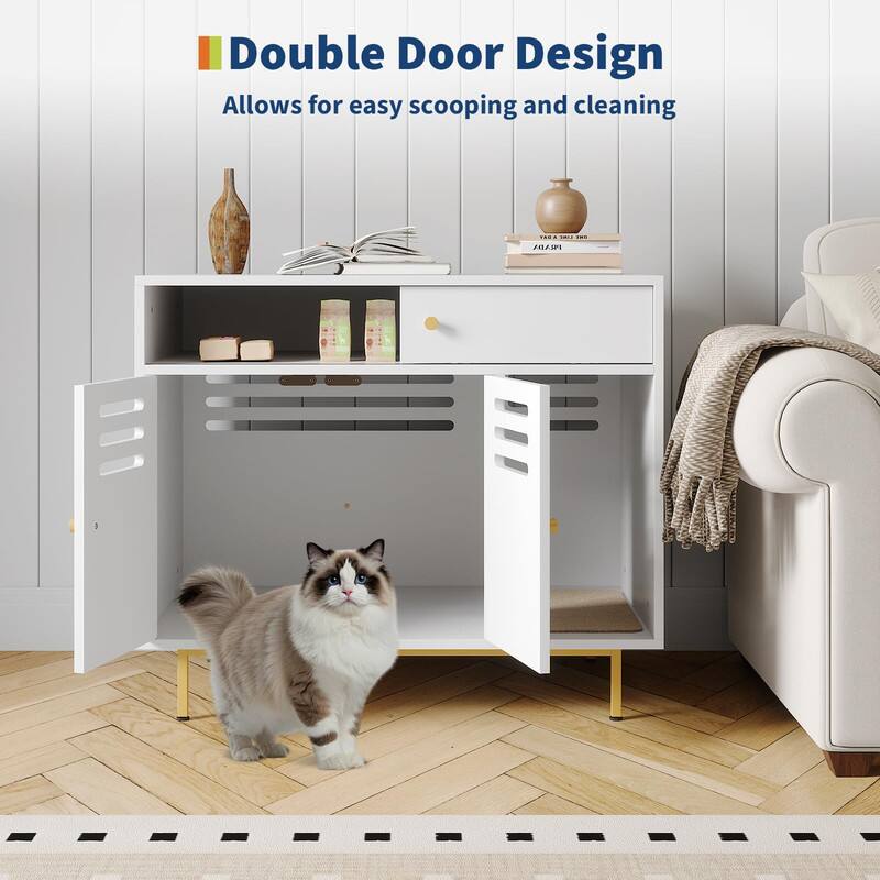 Double Door Design  
Allows for easy scooping and cleaning