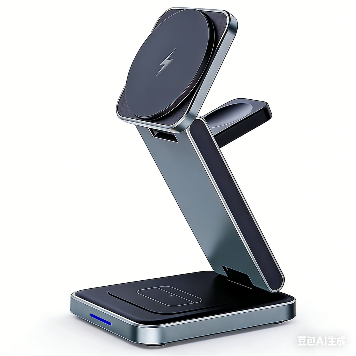 RISOKEYS - 3-in-1 Wireless Charger - 15W MagSafe Magnetic Folding Power Adapter for iPhone, Wireless Charging Stand - Black