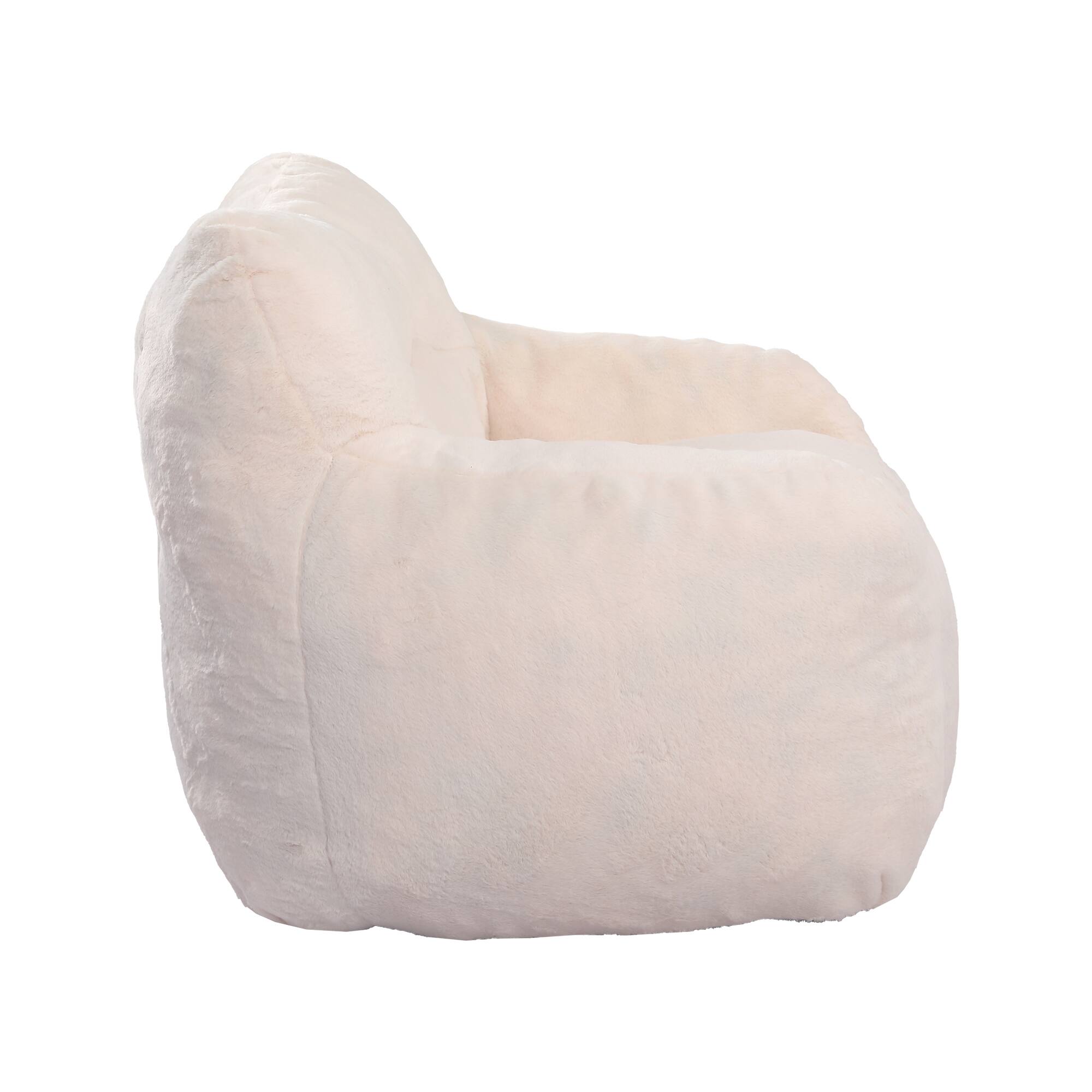 Alt View 6. GOODSILO - Bean Bag Chair Sofa with Armrests - Stuffed High-Density Foam, Lazy Comfy Seating for Adults in Living Room, Bedroom - White.