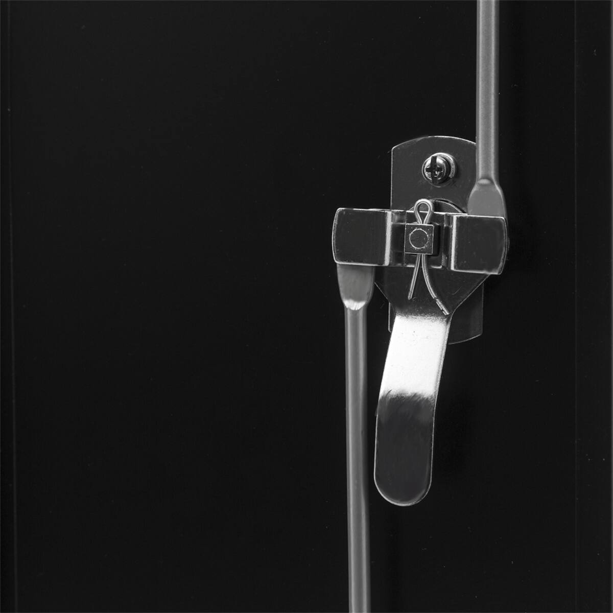 Back. HTUTWOO - Steel Storage Cabinet - Locking Storage Cabinet with 2 Door and 5 Adjustable Shelves Garage Storage Cabinet for Home - Black.