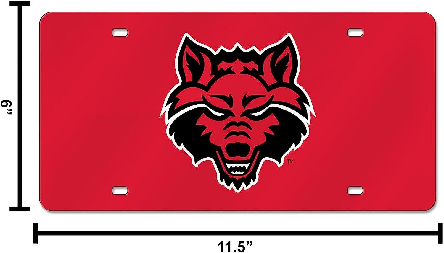 Alt View 3. Rico Industries - Arkansas State Red Wolves Red Mirrored Laser Cut License Plate Laser Tag - Multi.
