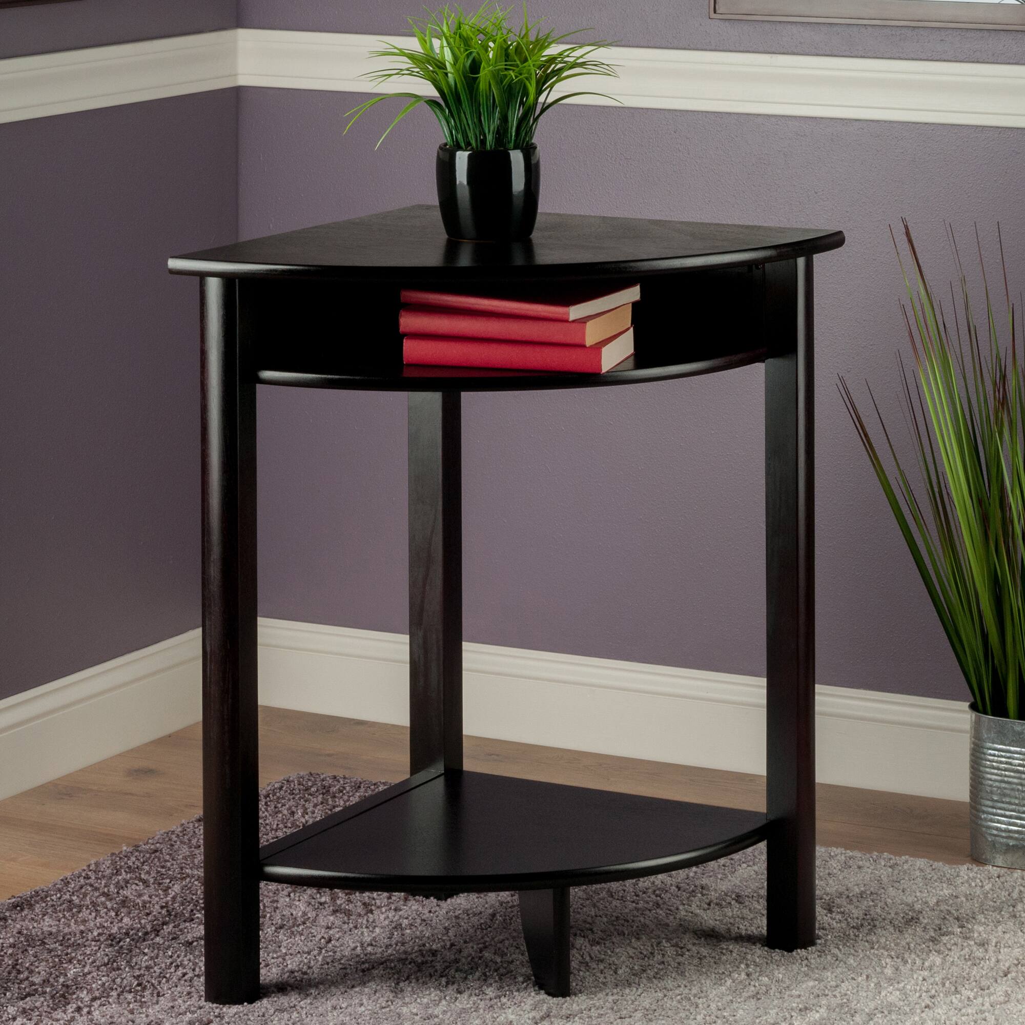 Alt View 4. Winsome Wood - Liso Corner Table, Cube Storage - Espresso.