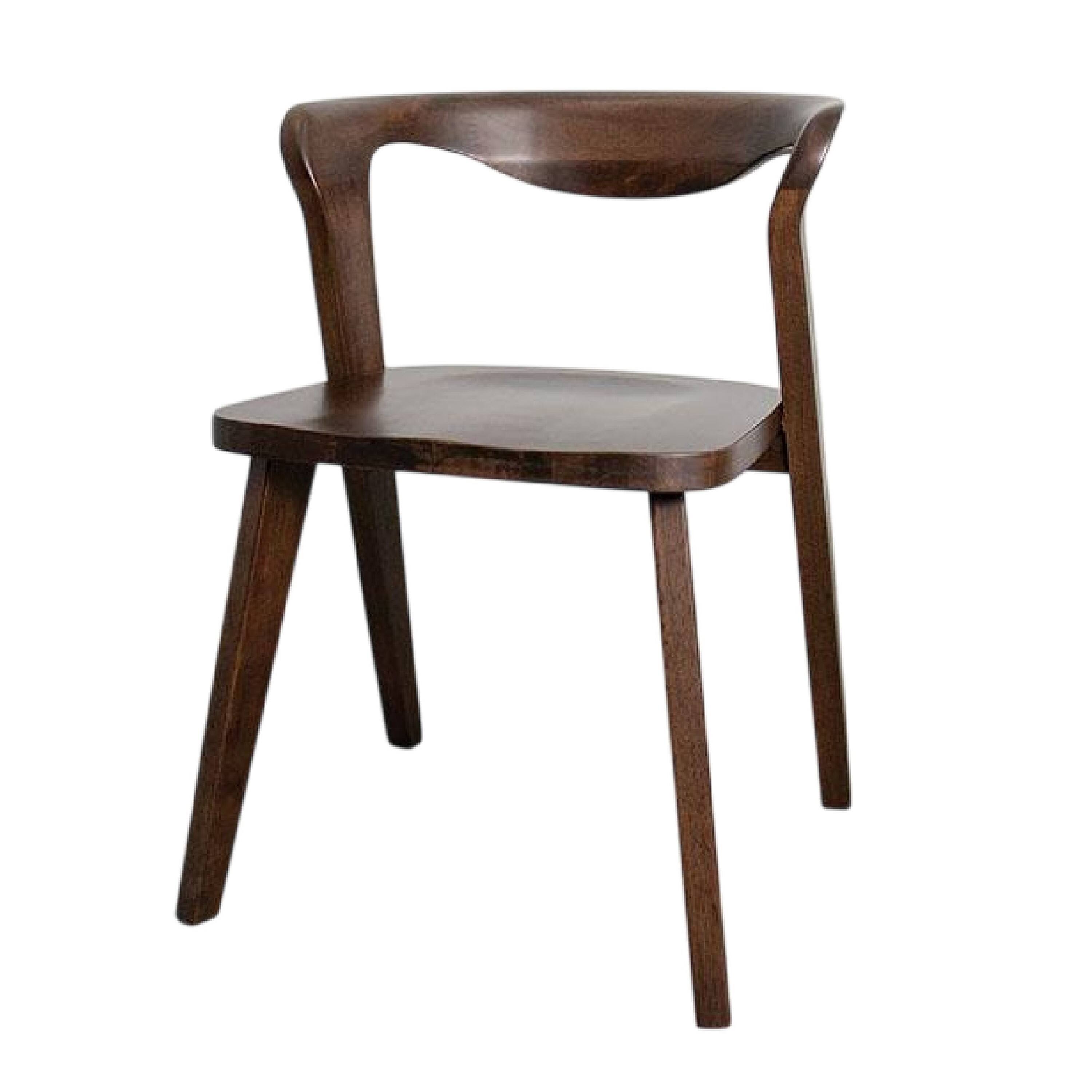 Alt View 1. Manhattan Lane - Rumy Dining Side Chair Set of 2, Open Back, Walnut Brown Solid Wood - Walnut Brown.