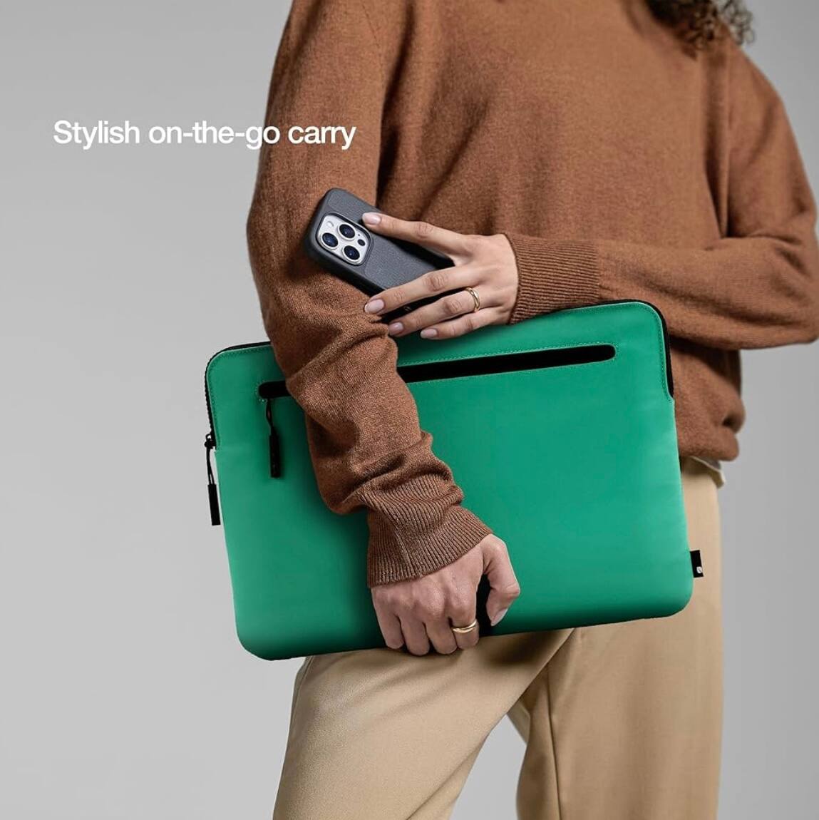 Left. Incase - Incase Laptop/Tablet Sleeve for 13-inch Macbook Pro/Air, iPad Pro 12.9 - Ocean Jade - Ocean Jade.