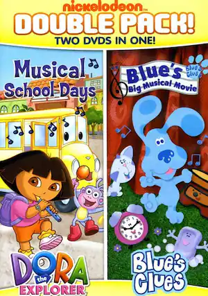 Front. Dora and Blue's Clues Double Feature: Dora Musical School Days AndBlue's Big Musical Movie - DVD.