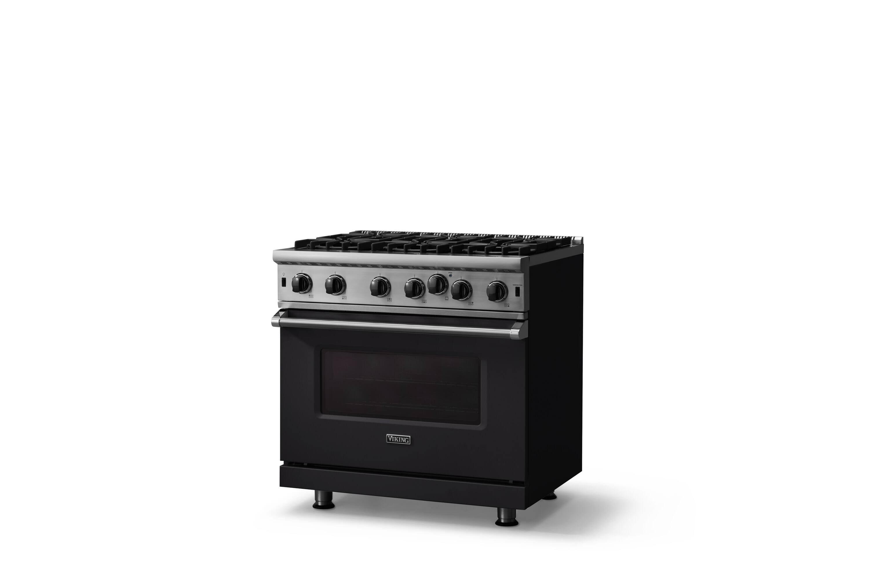 Angle. Viking - 5-Series Gas Open Burner Range - Onyx.