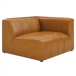 Bartlett Vegan Leather Right-Arm Chair by Modway - Tan