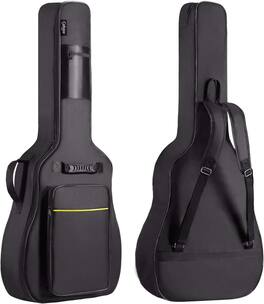 CAHAYA - 41 In Acoustic Guitar Bag 0.35 In Thick Padding Water Resistent Dual Adjustable Guitar Case Gig Bag CY0152 - Black