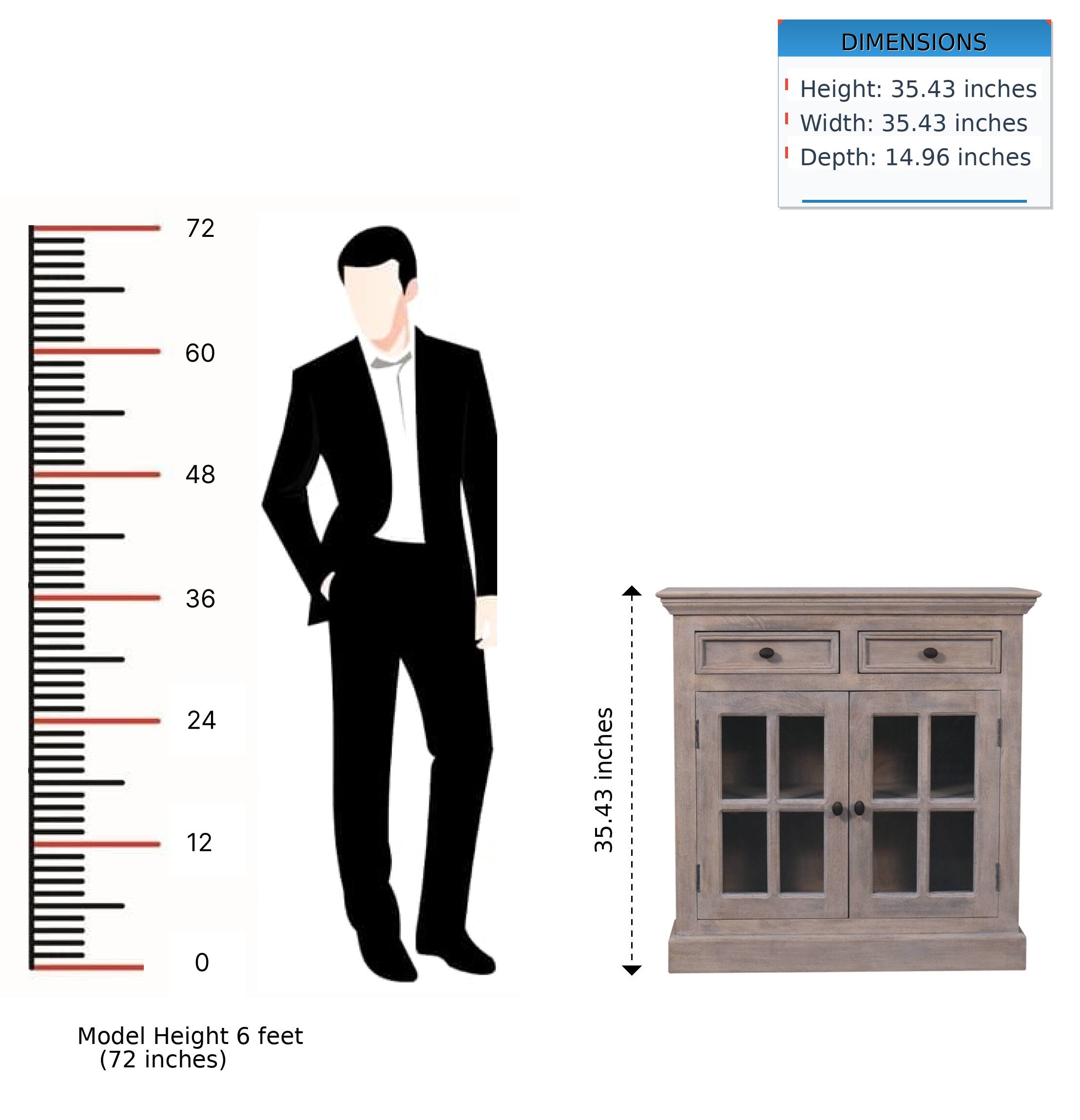 DIMENSIONS  
Height: 35.43 inches  
Width: 35.43 inches  
Depth: 14.96 inches  

Model Height: 6 feet (72 inches)