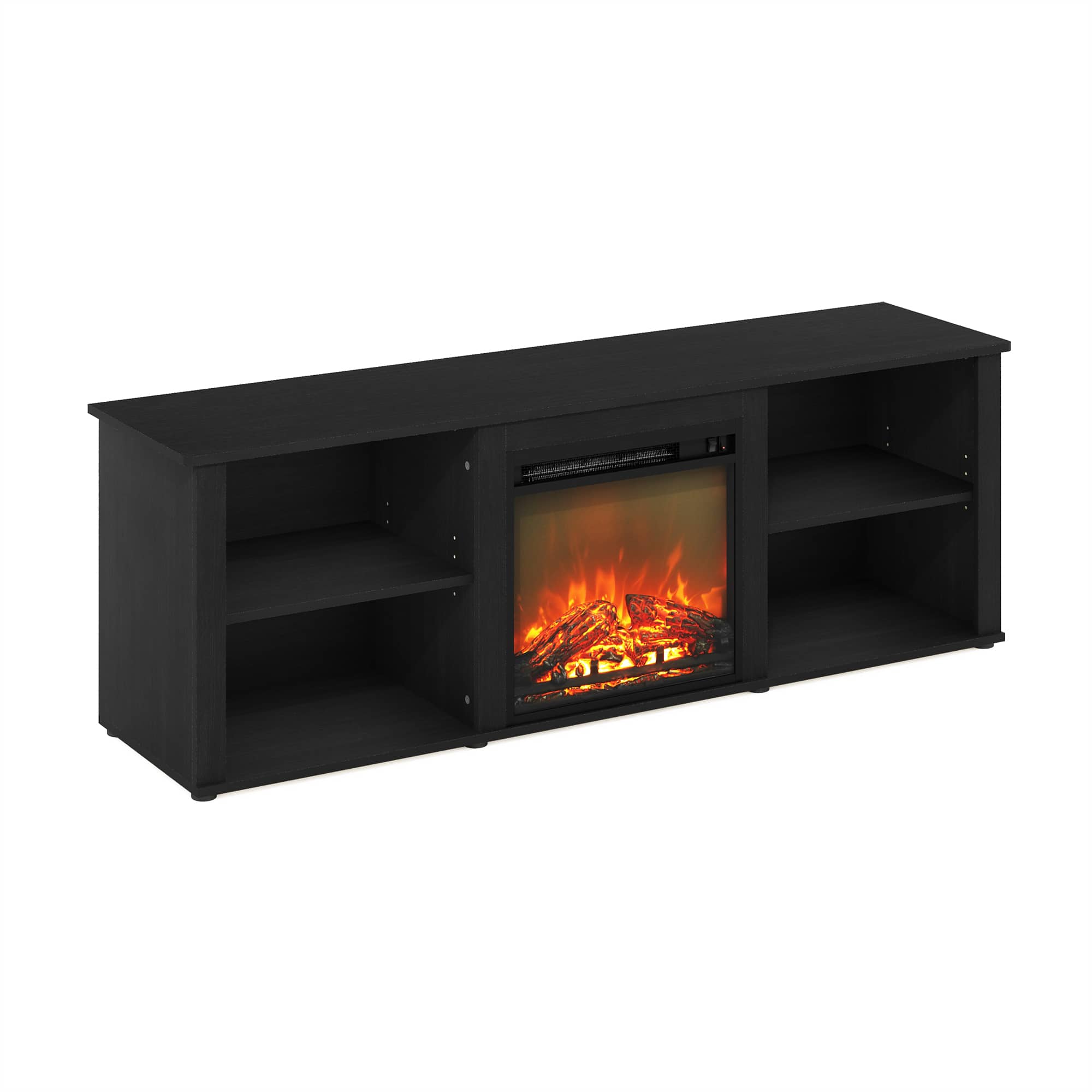 Furinno - Classic 70 Inch TV Stand with Fireplace - Americano