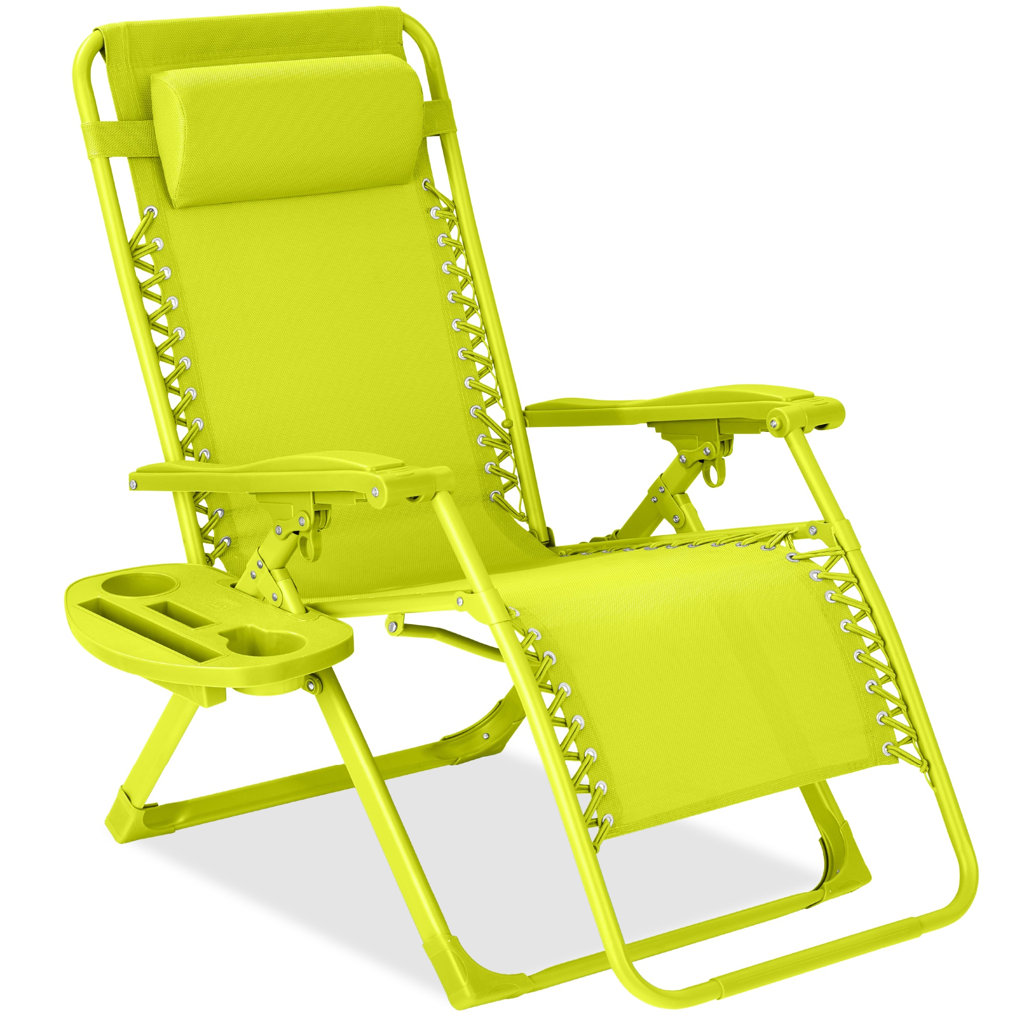 Best Choice Products - Monochromatic Zero Gravity Chair, Folding Patio Recliner w/Side Tray, Headrest - Neon price history on PriceWatchPro