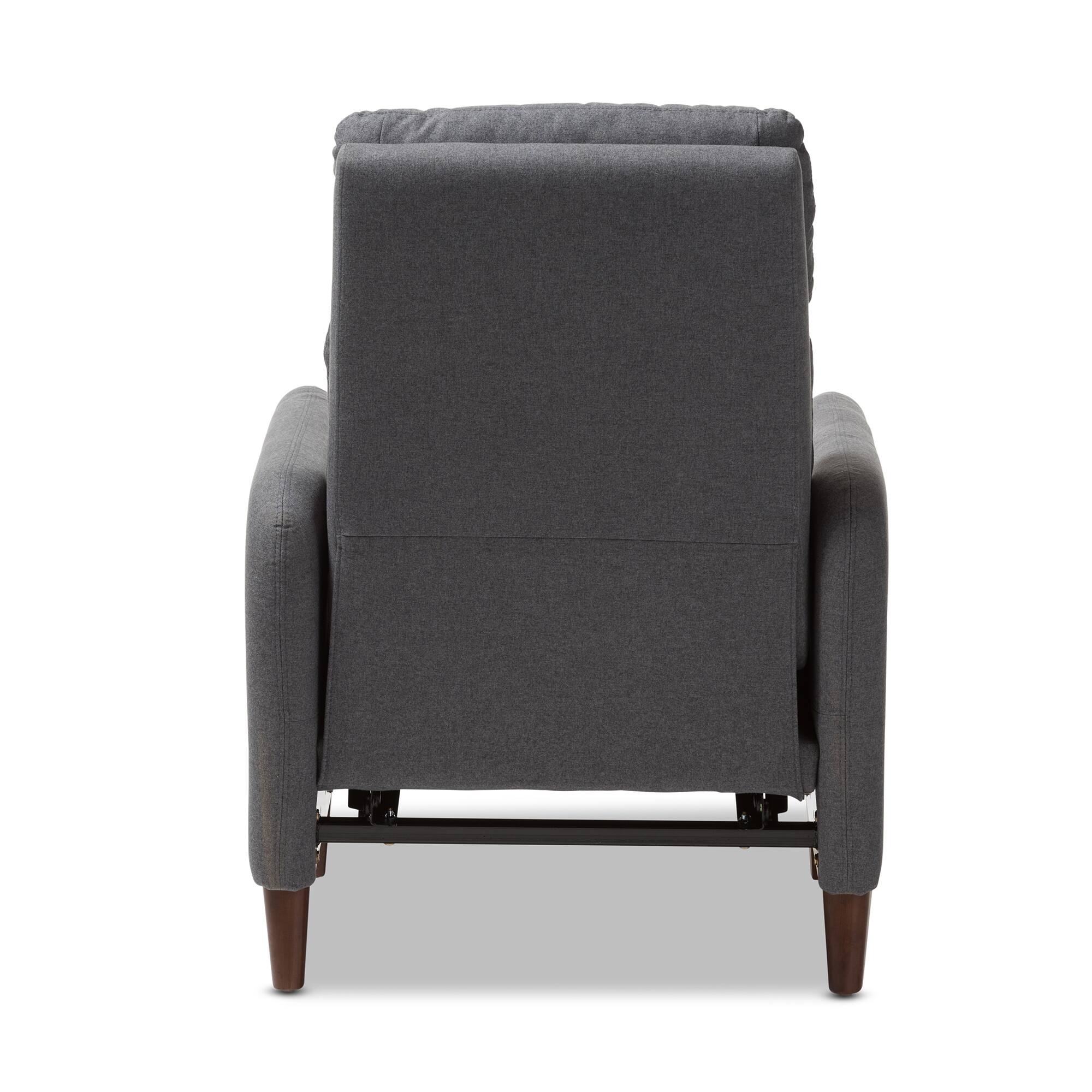 Alt View 2. Baxton Studio - Casanova Mid-century Modern Fabric Upholstered Lounge Chair - Grey.