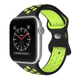 StrapsCo - ColorBlock Active Strap Silicone Rubber Watch Band For Apple Watch - 44mm/45mm/46mm/49mm/Ultra (Medium-Long) - Black & Yellow