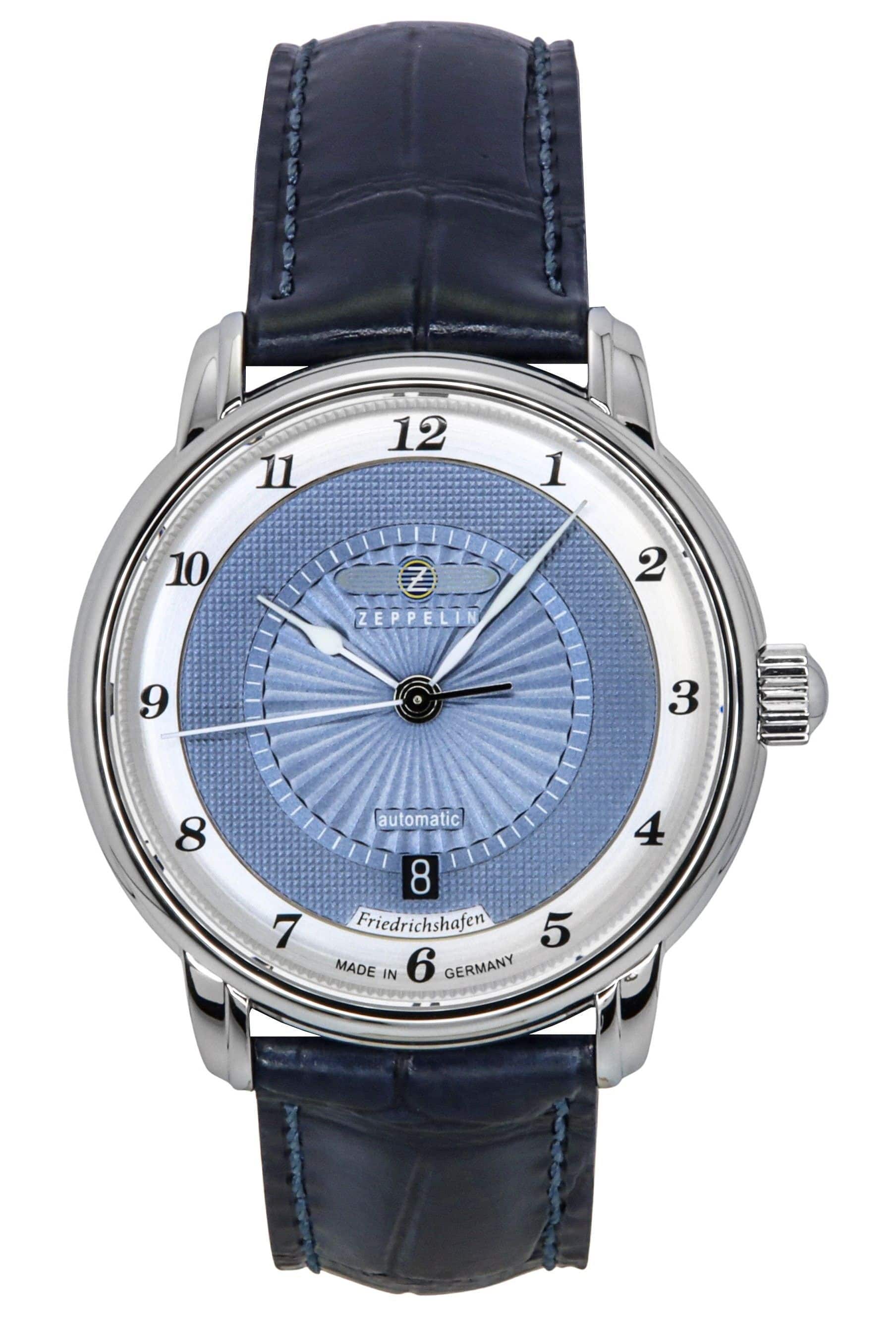 Zeppelin - Friedrichshafen Leather Strap Dial Automatic 85563 Women's Watch - Blue
