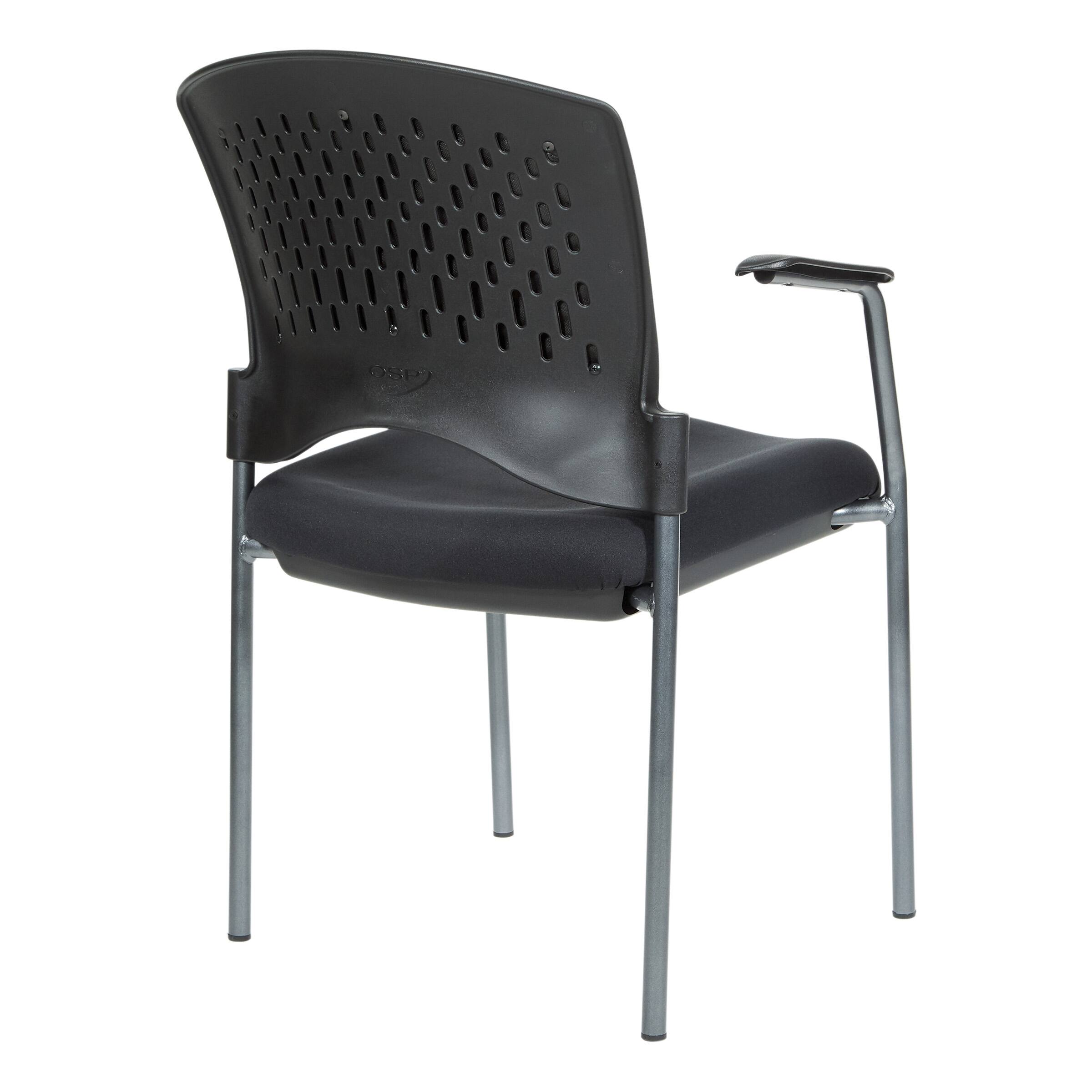 Back. Office Star Products - Upholstered Visitor Stackable Office Chair - Coal.