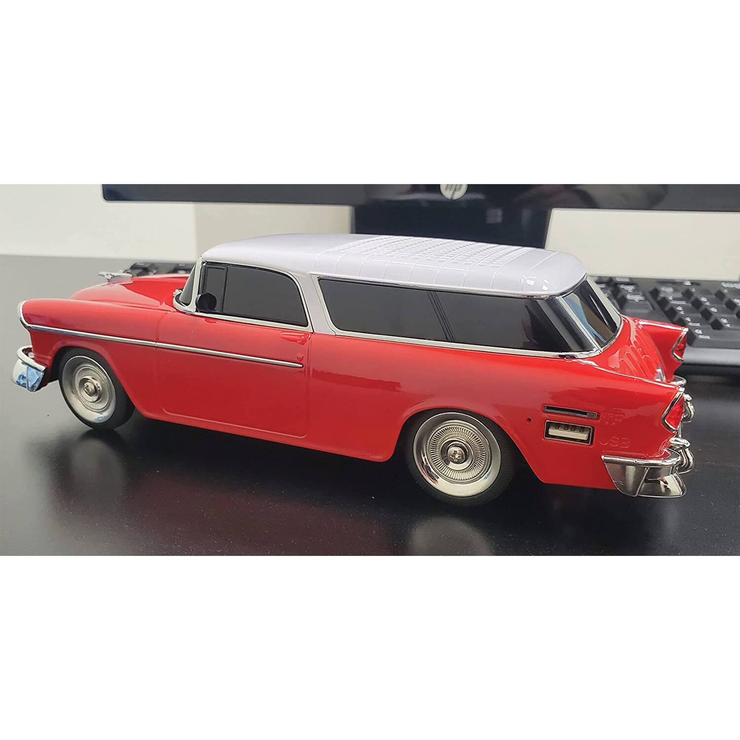 Back. AudioBox - TRK-5500BT Retro Ride 10-Watt Continuous Output 1955 Replica Car Bluetooth Speaker - Red.