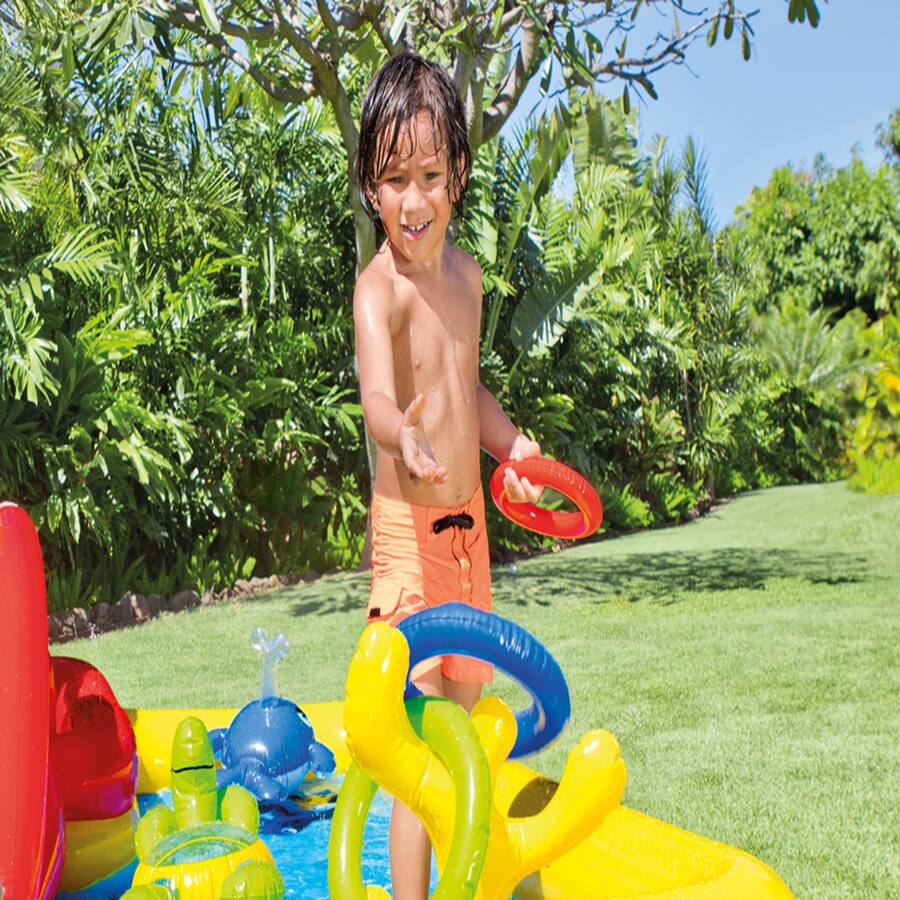 Max Pool Scene Intex Ocean Scene Kiddie Pool With Shade Canopy & Ocean Play Kiddie ...