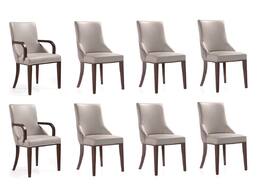 Manhattan Comfort - Shubert Modern 8-Piece Dining Chair Set - Light Gray