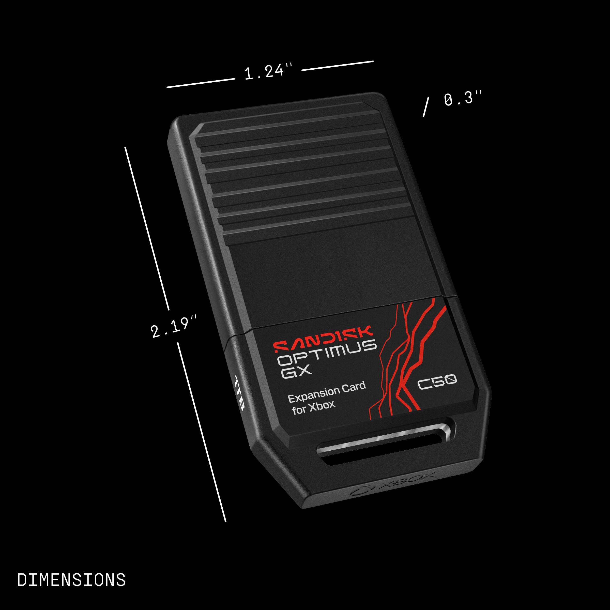 1.24" / 0.3"  
2.19"  
SANDISK OPTIMUS GX C5Q Card Expansion Card for Xbox  
DIMENSIONS