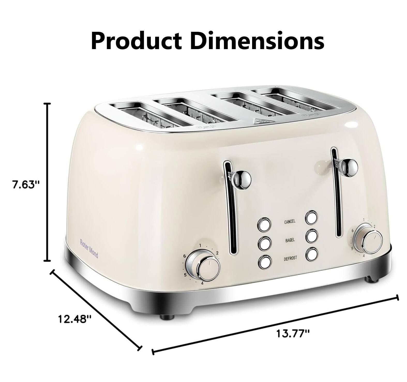 Product Dimensions: 7.63" x 12.48" x 13.77"