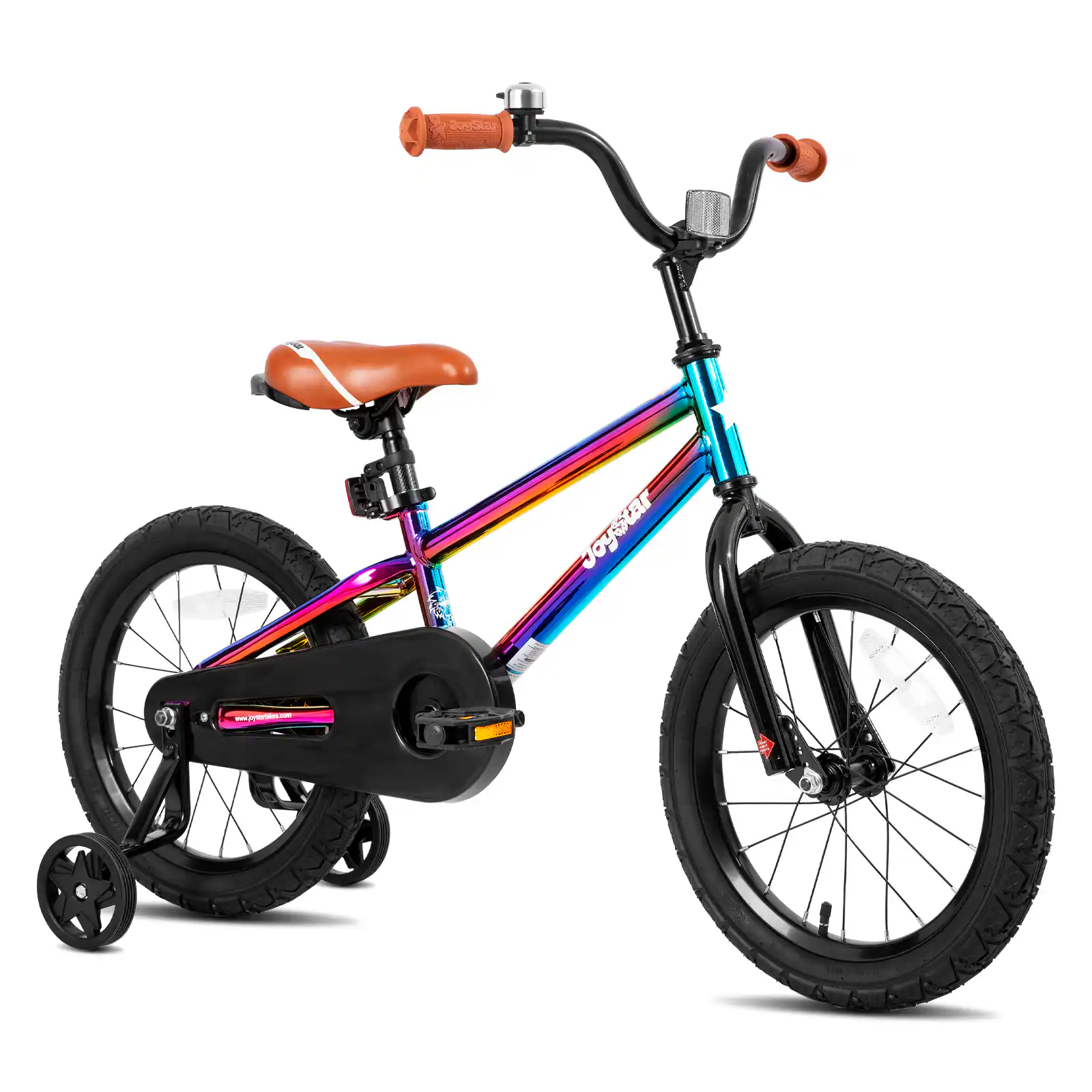 JOYSTAR - Totem 16 Inch Kids Bike with Training Wheels, Children's Bike for 4-7 Years Old Boys Girls - Rainbow