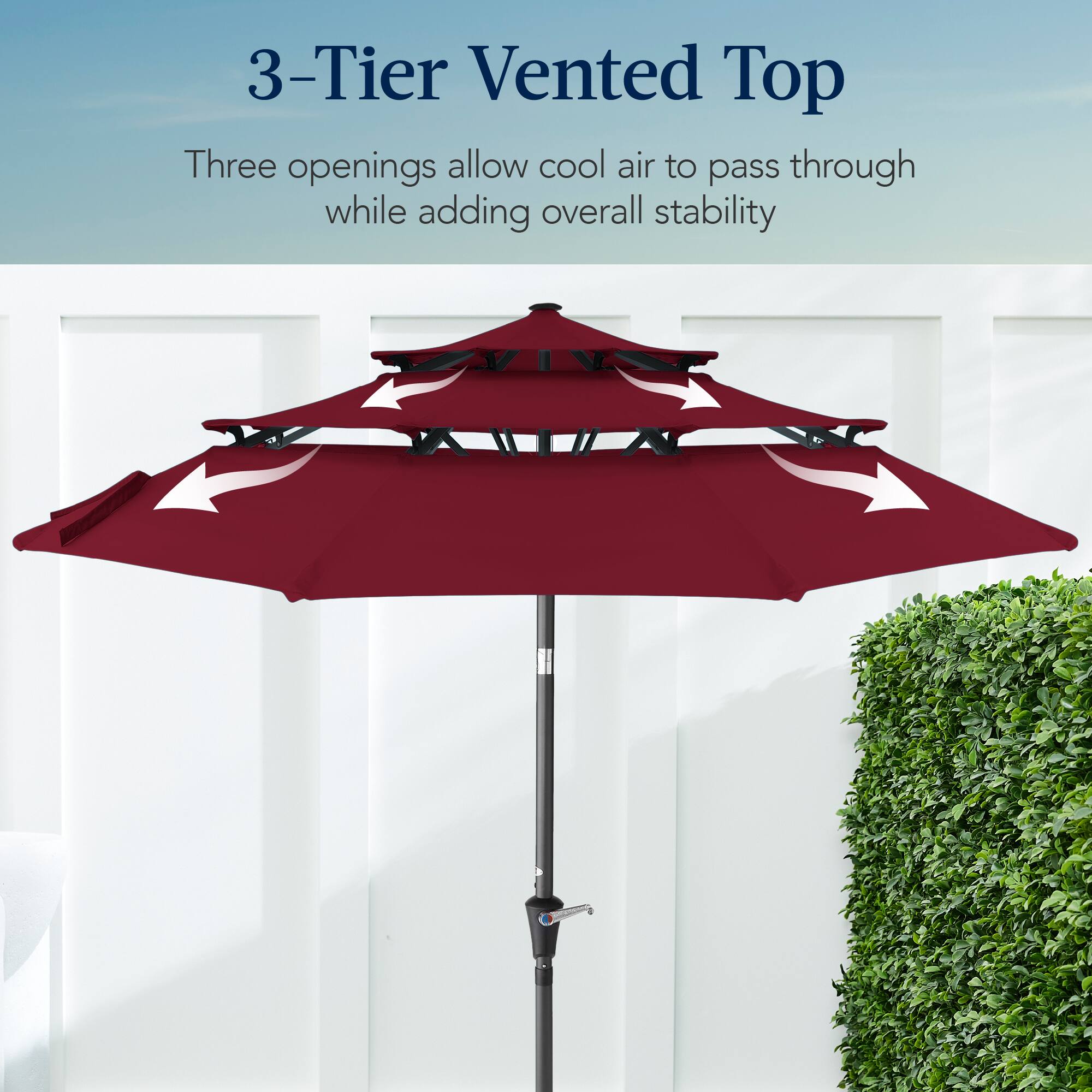3-Tier Vented Top

Three openings allow cool air to pass through while adding overall stability.