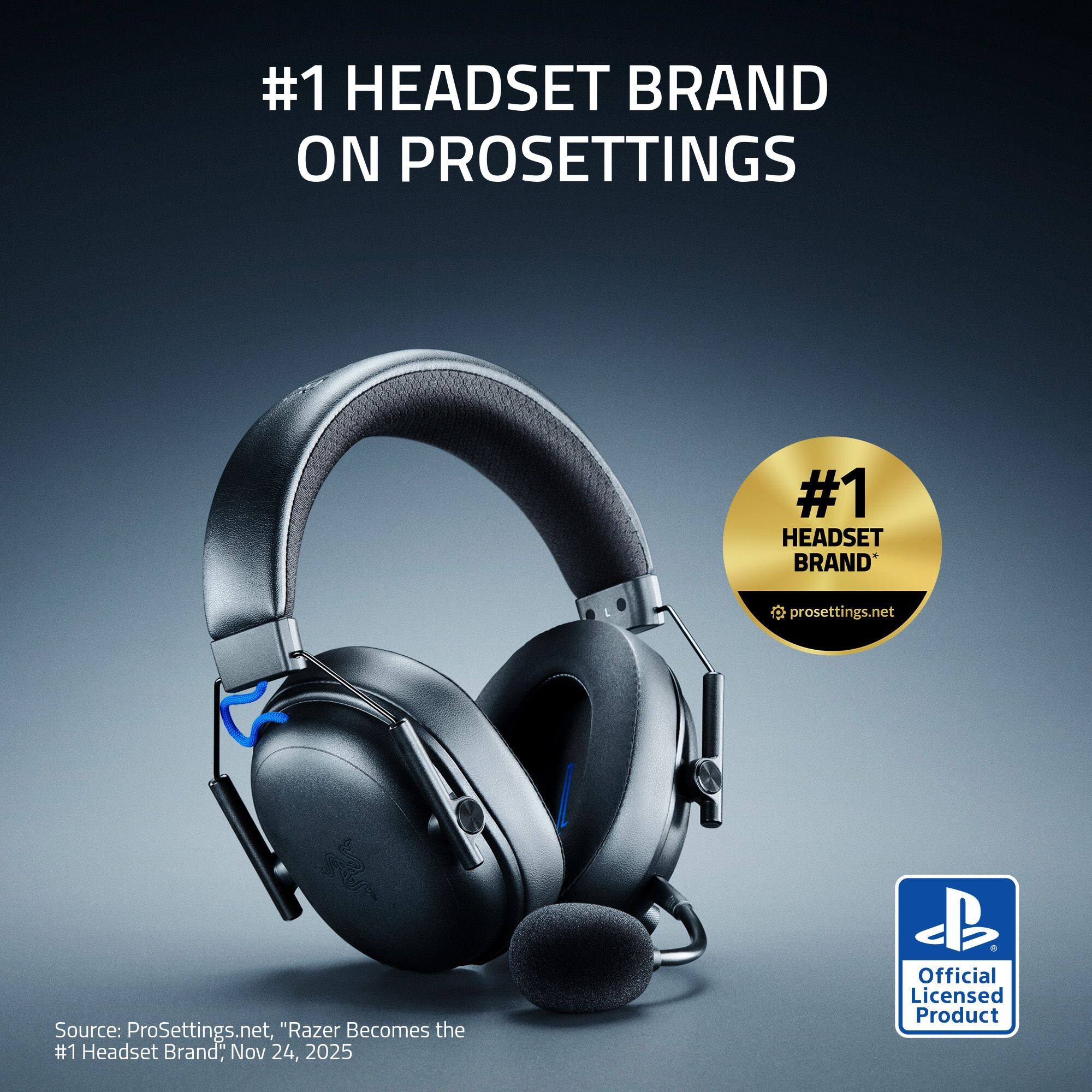 #1 HEADSET BRAND ON PROSETTINGS

Source: ProSettings.net, "Razer Becomes the #1 Headset Brand," Nov 24, 2025

Official Licensed Product
