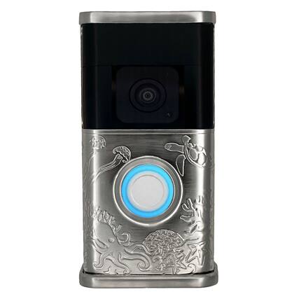 Front. Michael Healy - Coastal Video Doorbell Cover (Ring 3, 3 Plus, 4, Battery Plus and Battery Pro) - Nickel Silver.