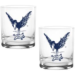 Indigo Falls - Kansas Jayhawks Two Pack 14oz. Vault Sketch Rocks Glass Set - Multicolor