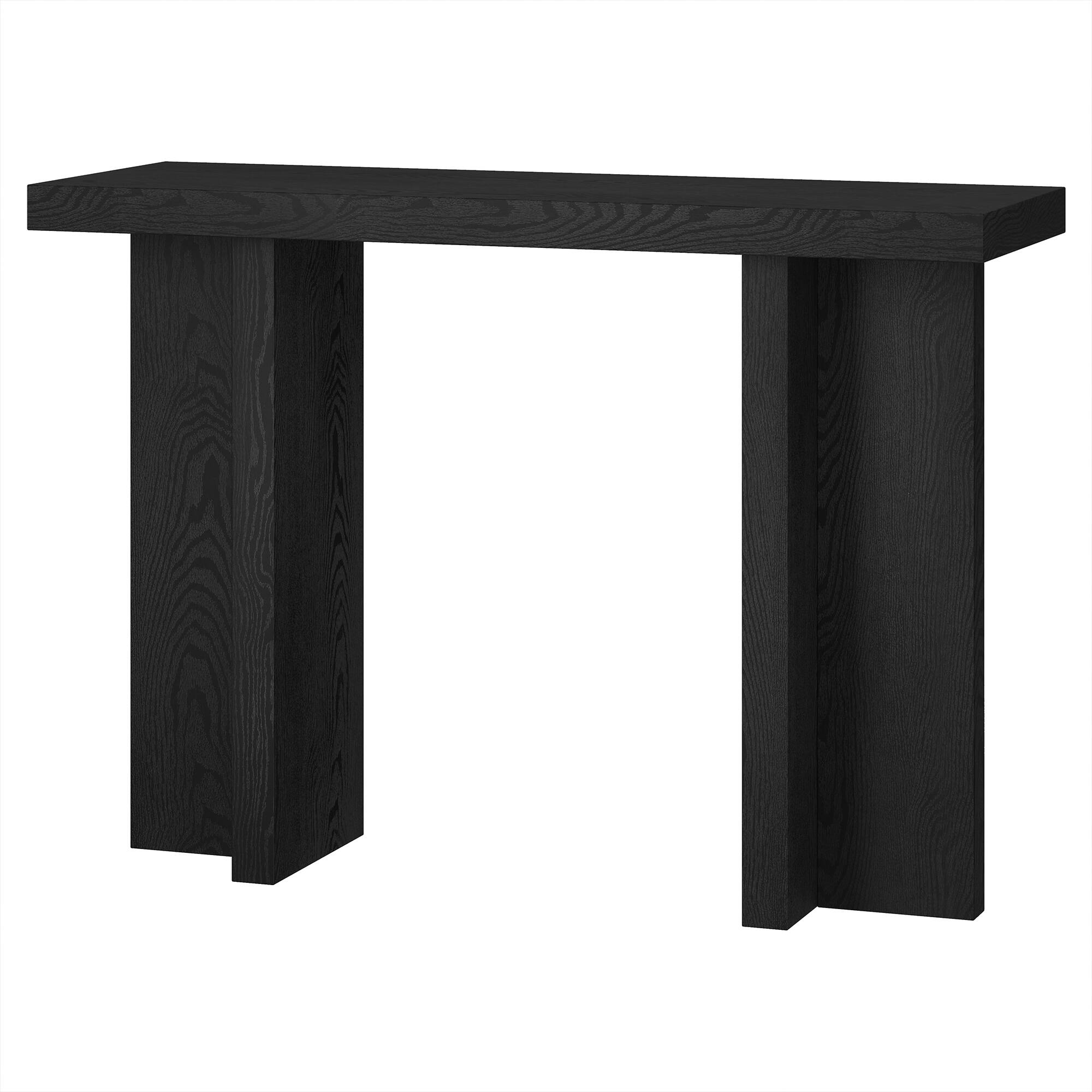 Left. Hudson&Canal - Dimitra 42" Wide Rectangular Console Table - Black.