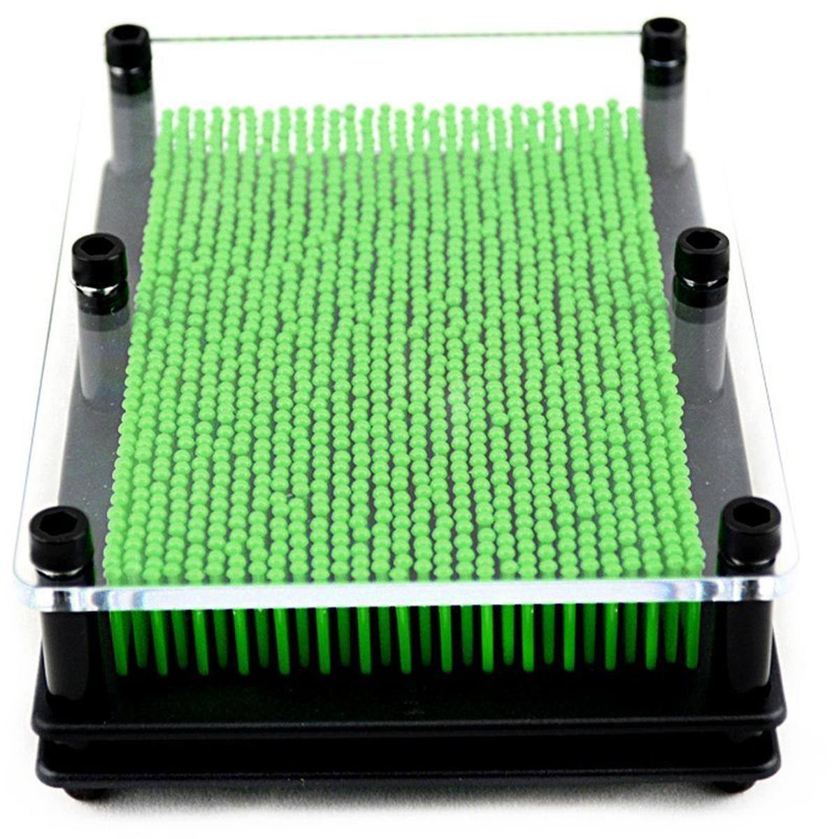 Angle. JuzToys - 3D Pin Art Board Game Toy, Classic Pin Impression Desk Toys Sculpture for Children Adults, Green - Green.