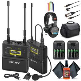 Sony - UWP-D21 Camera-Mount Wireless Omni Lavalier Microphone System (UC25: 536 to 608 MHz) (UWP-D21/25) + Headphones + 8 - Black