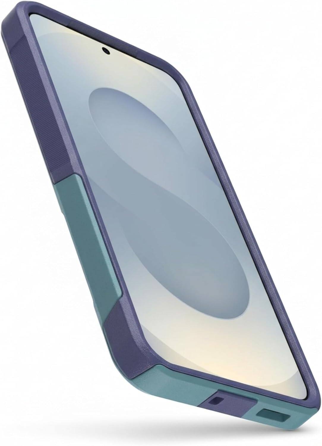 Back. OtterBox - OtterBox - Commuter Series Hard Shell for Galaxy S25 - Harbor Storm (Green & Purple.
