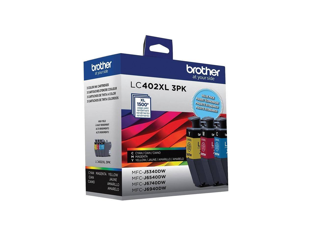 brother side brother at your side COLOR NK CARTRIDGES LC402XL I COULEUR 3PK CARTOUCHES D'ENCRE ! COLOR DE TINTA A 5 CARTUCHOS VALUE PACK DE TINTA COLORIDOS XL PAQUET ! CARTUCHOS ECONOMINE 1500* PAQUETE ECONOMICO page yield PACOTE ECONOMICO rendement rendimiento rendimento NO YIELD i RAUT READIMENT ALTO RENDMENTO ALTO RDCMENTO Y br M JEA L or L C b L LC402XL 3PK C CYAN CYAN/CIAN/CIANO CIAN CIANO bote boter M MAGENTA YELLOW/JAUNE/AMARILLO/AMARELO YELLOW / JAUNE AMARILLO AMARELO Y bctwr CYAN MAGENTA MFC-J5340DW YELLOW CIAN MFC-J6540DW JAUNE CIANO MFC-J6740DW AMARILLO AMARELO MFC-J6940DW