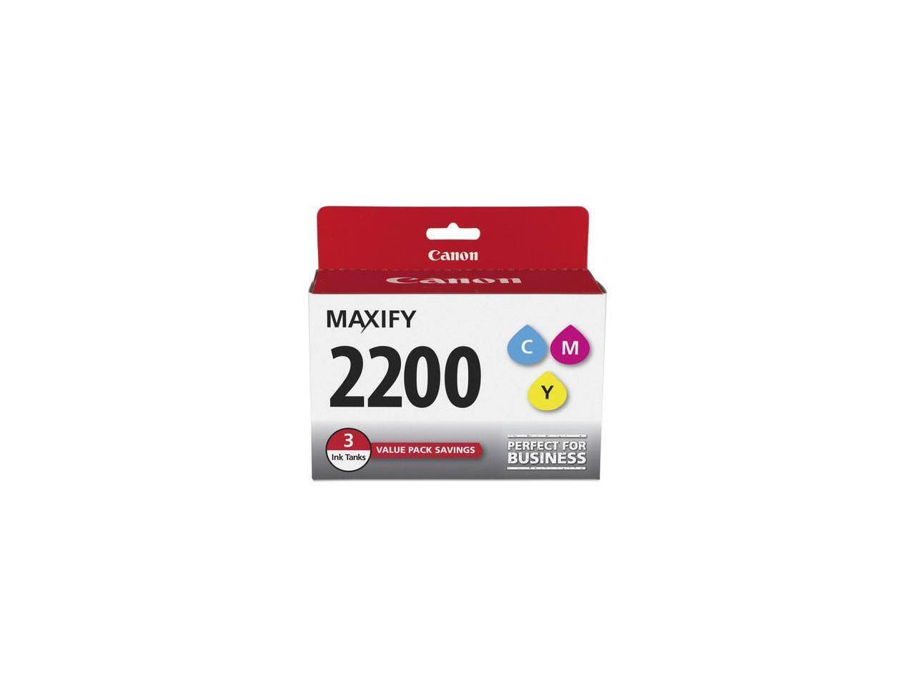 Canon MAXIFY 2200 Ink Tanks (C, M, Y) - 3 Value Pack Savings - Perfect for Business