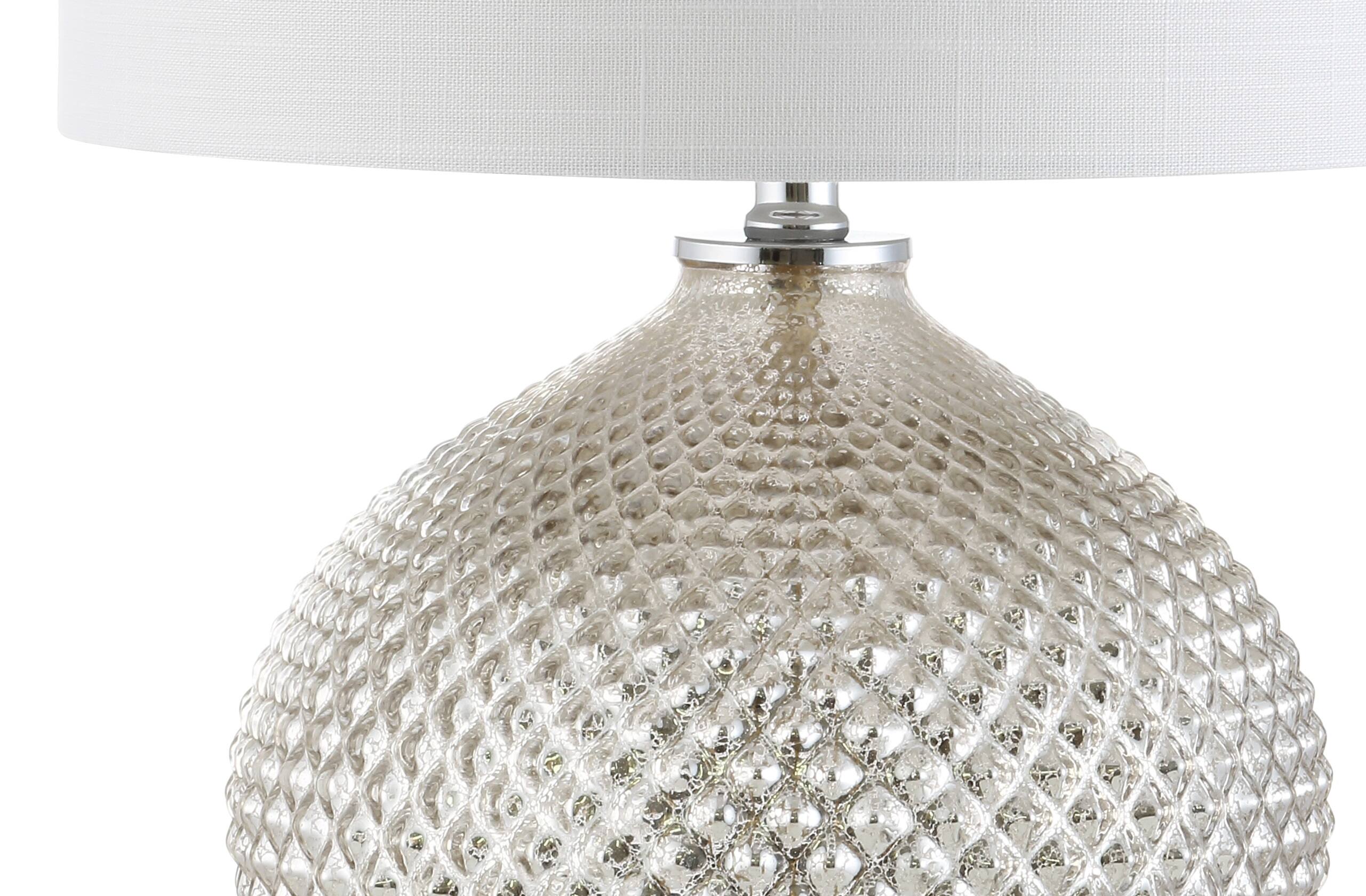 Alt View 4. Jonathan Y - Ames 22.5" LED Glass Table Lamp, Mercury Silver - Mercury Silver.
