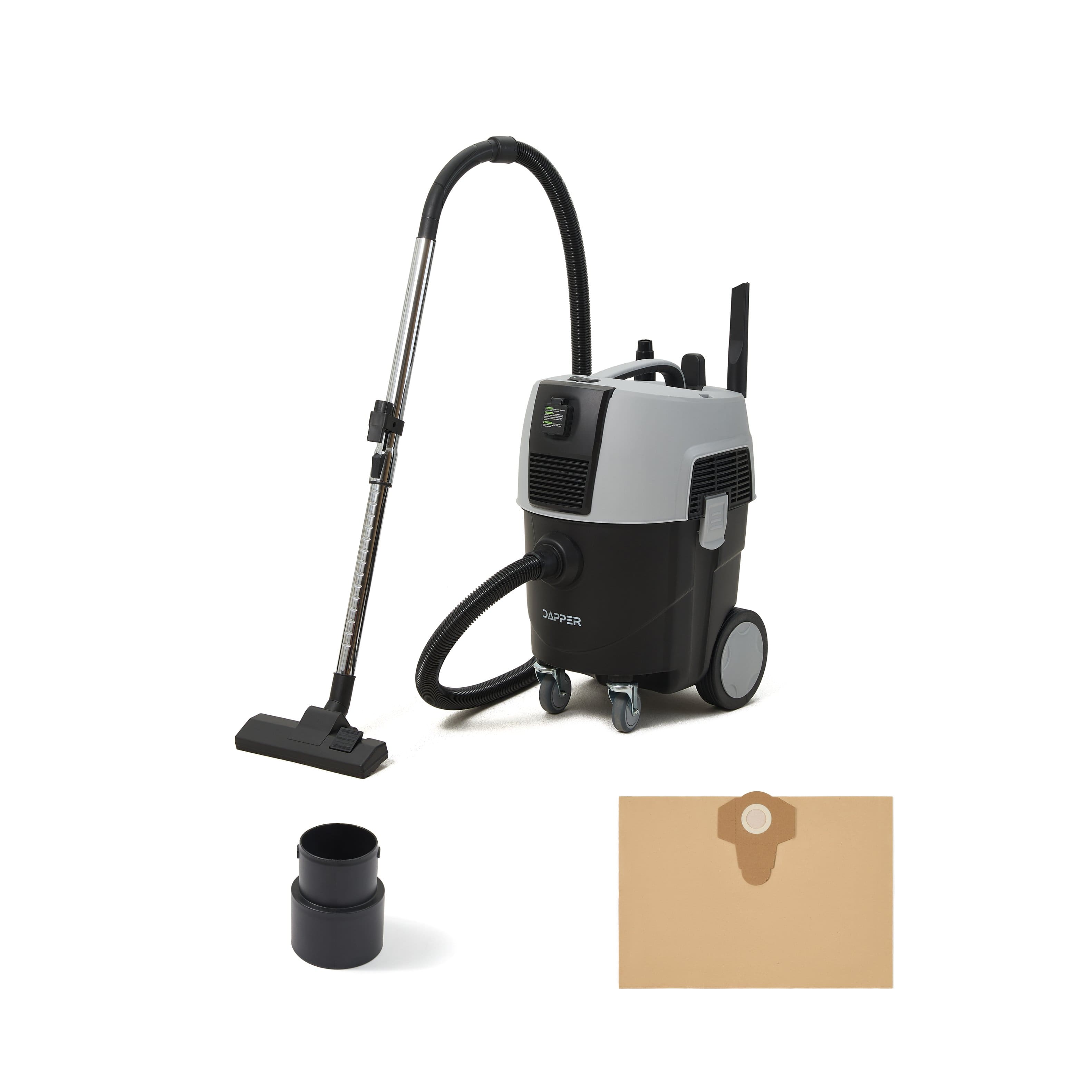Dapper Supply - 8 Gallon Wet Dry Dust Extractor Vacuum Auto HEPA Filter Tool Auto Start 140 CFM 20 kPa - Gray