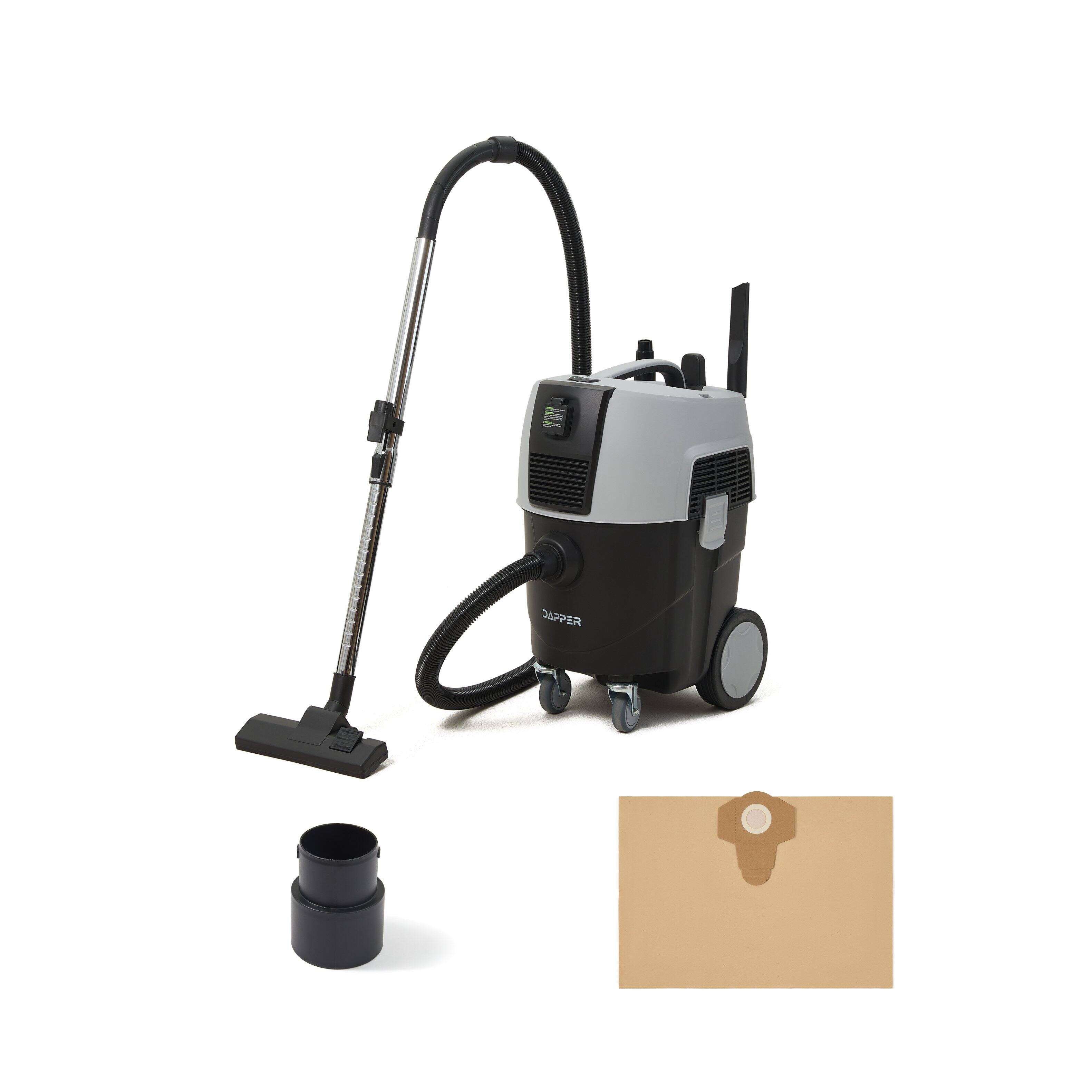 Front. Dapper Supply - Dapper Supply 8 Gallon Wet Dry Dust Extractor Vacuum Auto HEPA Filter Tool Auto Start 140 CFM 20 kPa - Grey.