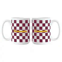 Logo Brands - Washington Commanders 2-Pack 15oz. Checkered Wordmark Mug Set - Multicolor