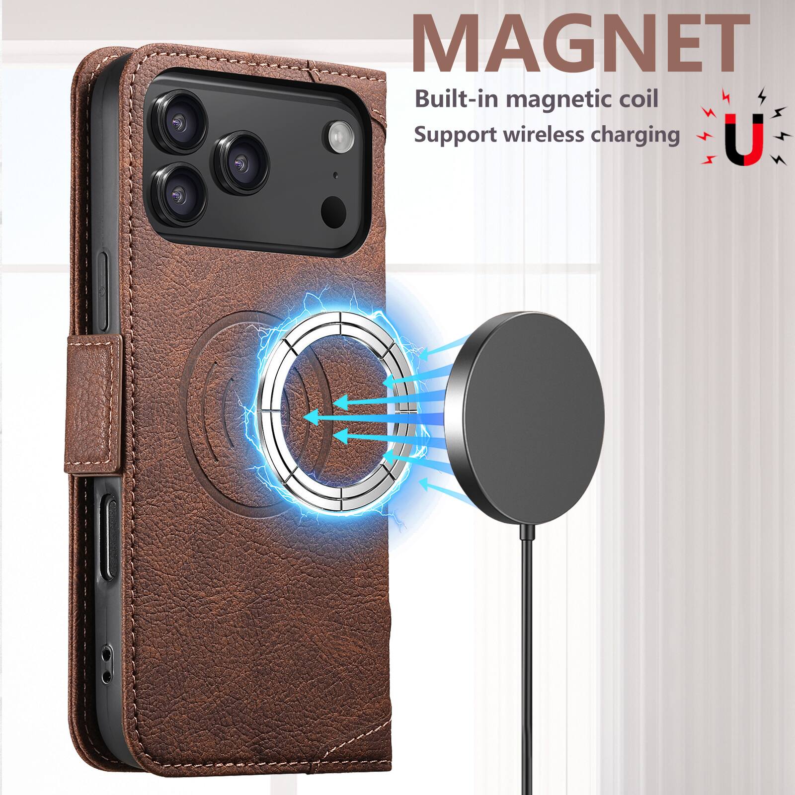 MAGNET  
Built-in magnetic coil  
Support wireless charging
