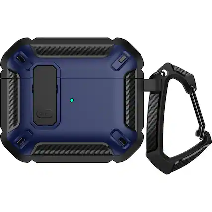 Front. SaharaCase - Raider Series Heavy-Duty Case for Apple AirPods 4 and AirPods 4 with Active Noise Cancellation - Midnight Blue.